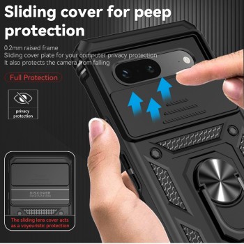 5in1 smūgiams atsparus dėklas su žiedu ir kameros apsauga (Google Pixel 7A)